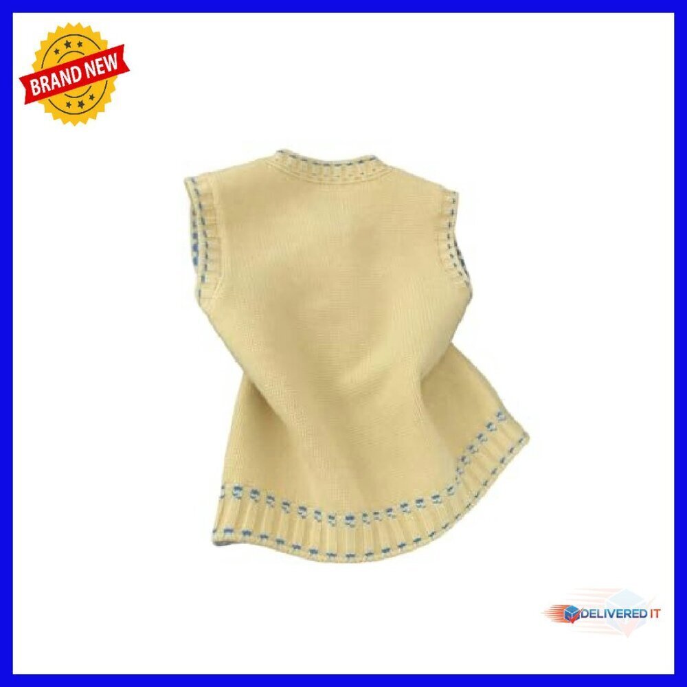 Button Down Sweater Vest Sleeveless Crew Neck Knit Top Casual Fall Outfit - Picture 4 of 6